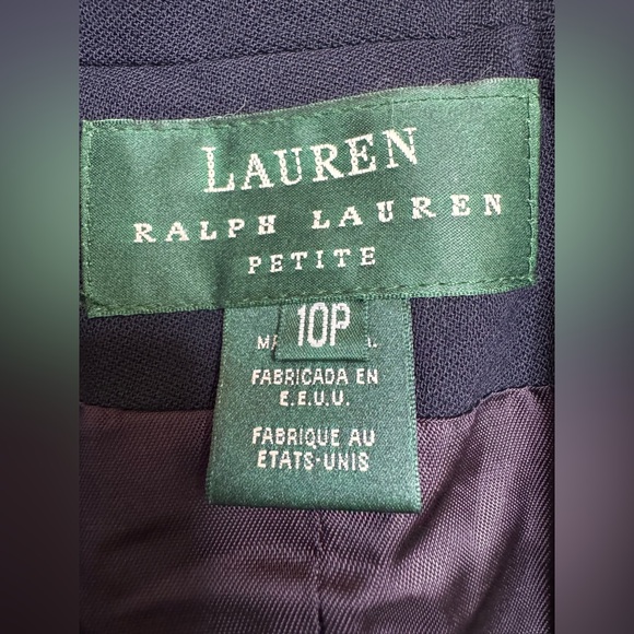 Lauren Ralph Lauren Vintage Regent Navy Blue Wool Blazer Coat size 10P 10 Petite - Picture 3 of 9